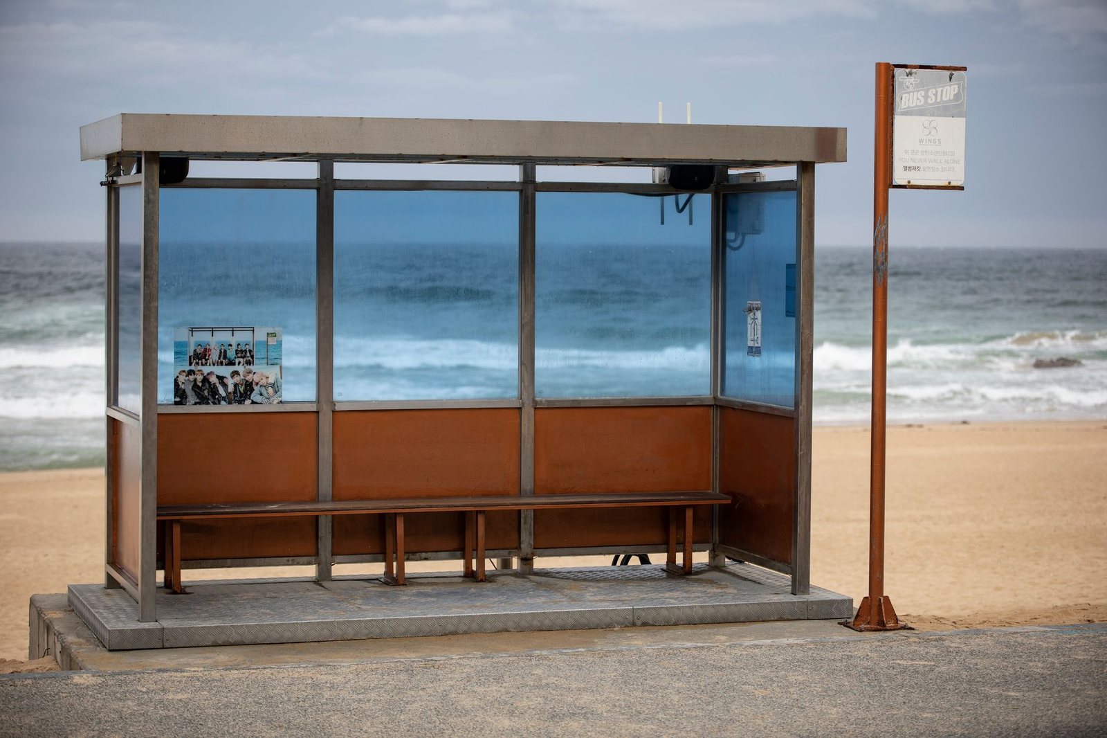 Parada de autobús de BTS, playa Hyangho